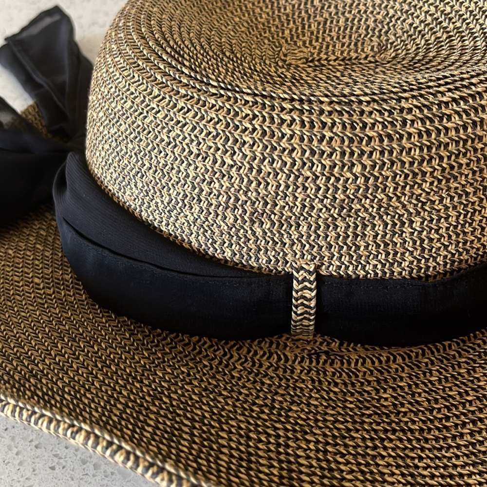 Elegant Black and Brown Women's Sun Hat - Picture 6 of 6